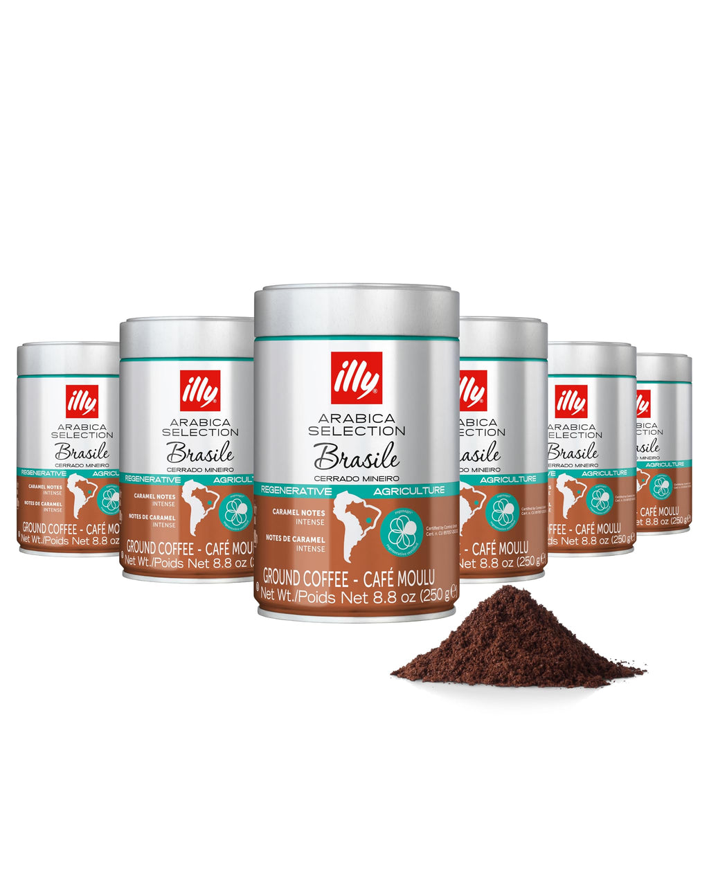illy Intenso Ground Espresso Coffee, Intense, Robust and Full Flavored With Notes of Deep Cocoa, 100% Arabica Coffee, No Preservatives