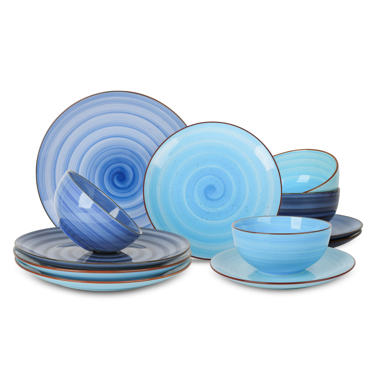 Selamica Ceramic Dinnerware Sets for 4, 16 Pieces Plates and Bowls Sets, Dishes set for 4-Chip and Scratch Resistant, Dishwasher&Microwave Safe, Assorted Colors