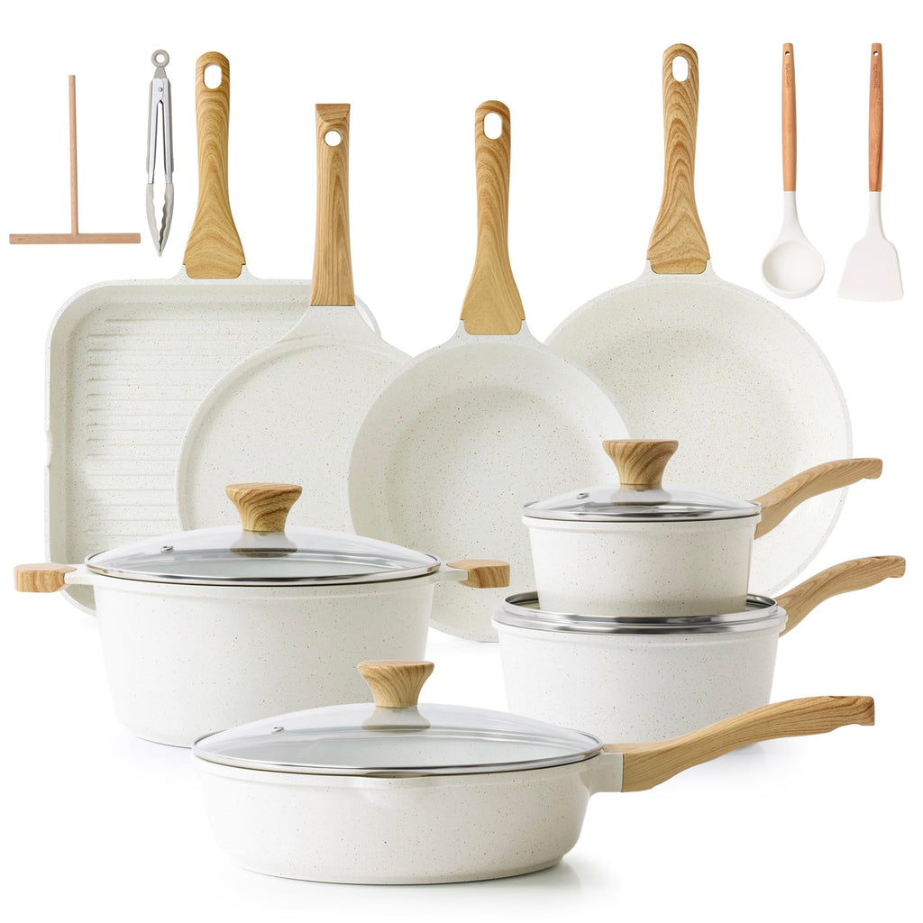 SENSARTE 23 PCS Non Toxic Ceramic Cookware Set, Non Stick Pots and Pans,