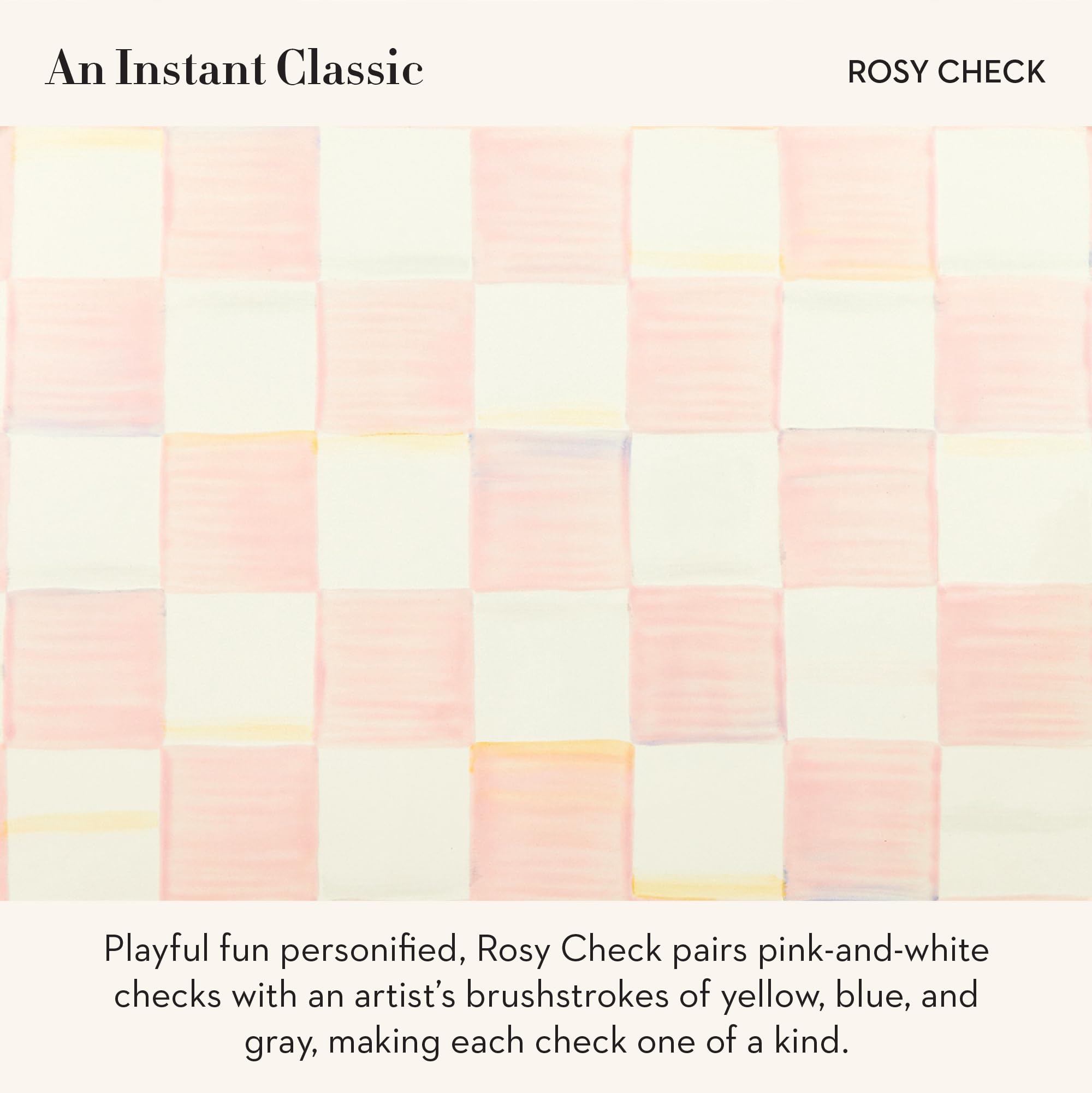 MACKENZIE-CHILDS Enamel Canister, Small, Pink-and-White Rosy Check