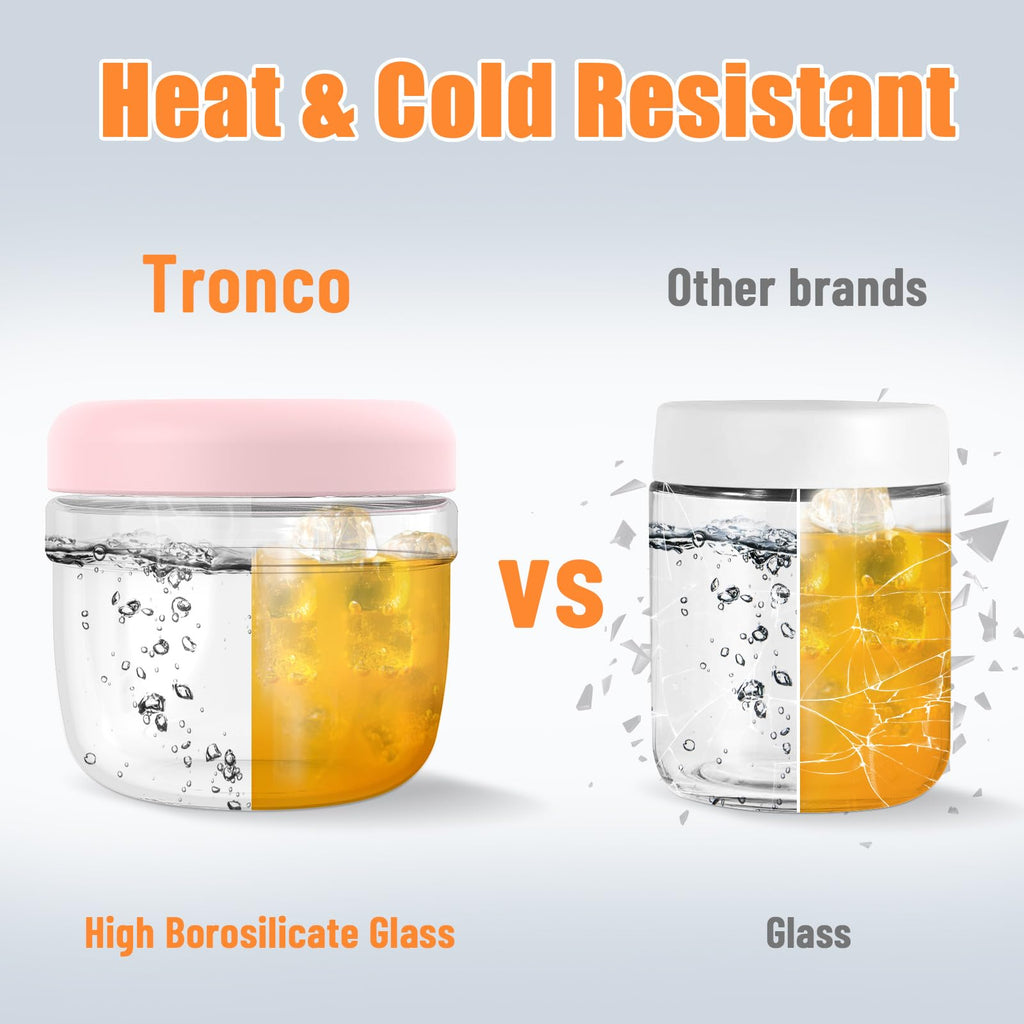 Tronco 24 oz Glass Food Storage & Lunch Bowl Containers with Airtight Lids