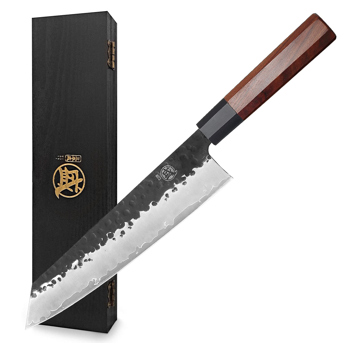 MITSUMOTO SAKARI 7-Inch Japanese Nakiri Knife, 3-layer 9Cr18MoV steel