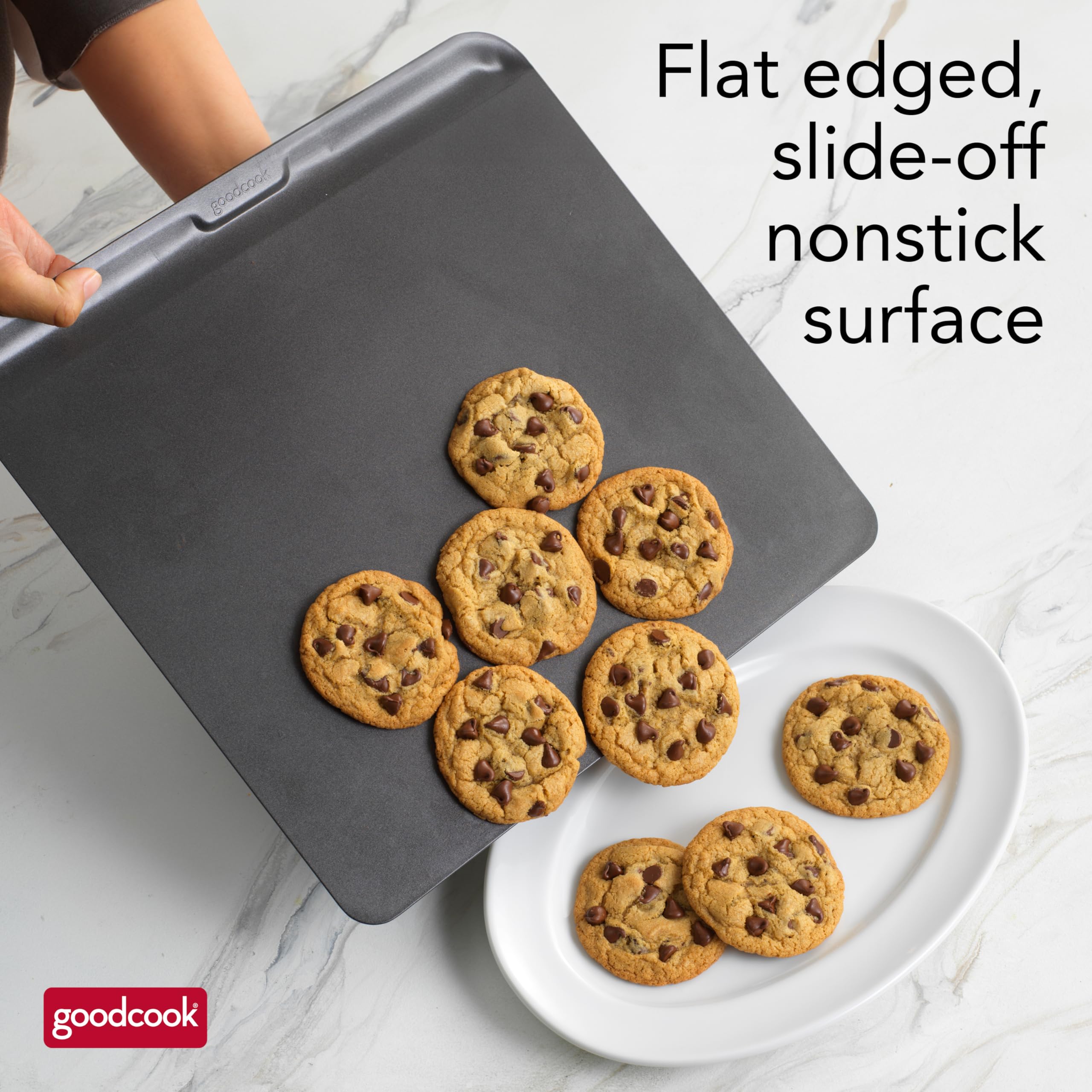 GoodCook AirPerfect Cookie Sheet Nonstick Air Insulated Carbon Steel Construction, 14 x 12-Inch, Gray