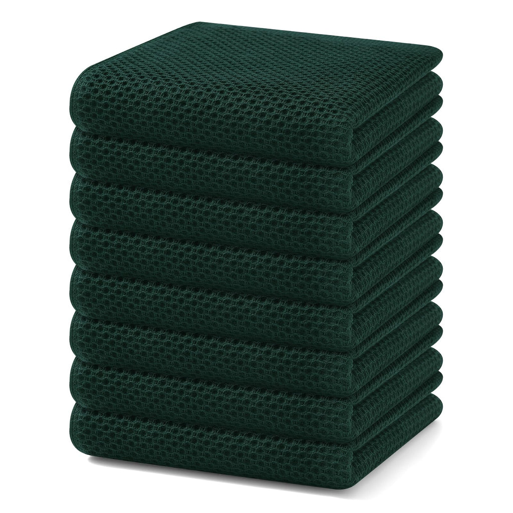 Homaxy 100% Cotton Waffle Weave Kitchen Dish Towels 18-Pack, Black