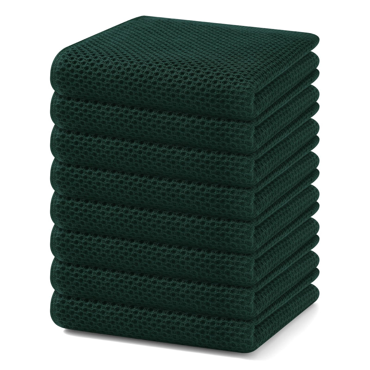 Homaxy 100% Cotton Waffle Weave Kitchen Dish Towels 18-Pack, Black