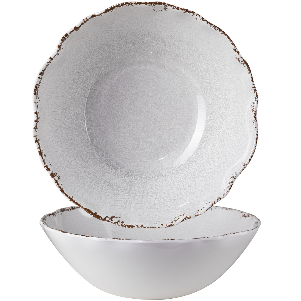 ZAROCRUS 13.75" x2.75'' Extra Large Melamine Serving Bowls, Set of 2, Christmas Bowls Set for Salad, Pasta, Fruit, Unbreakable Farmhouse Deep Bowl. Durable and Dishwasher Safe, True Red