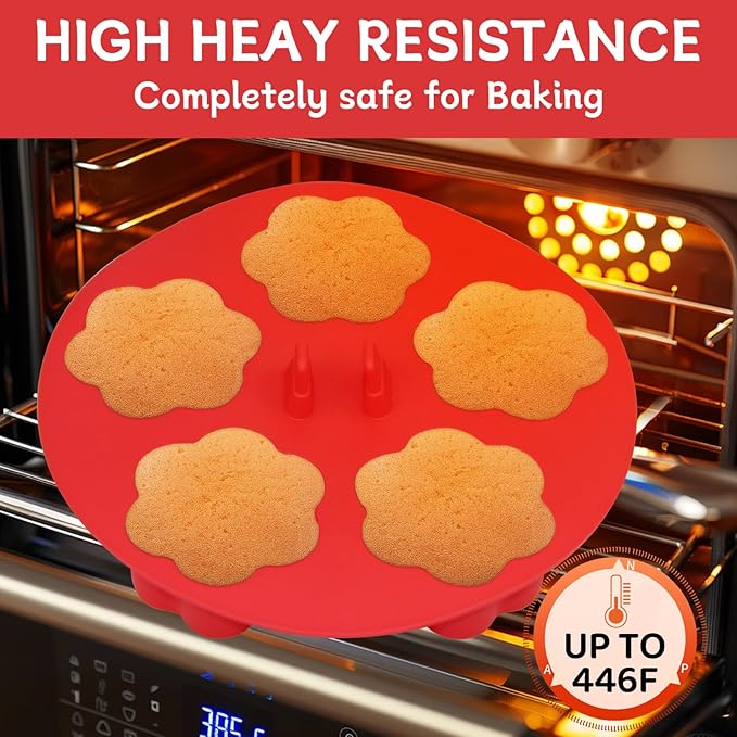 ZONBBEE Silicone Air Fryer Muffin Pan Egg Bite Mold for Oven Baking,1 pcs With 100bags Mini Muffin Tins Cups Cake Pan Tray for Air Fryer Liners Basket Accessories Baking Muffin Cakes Pancake Quiche