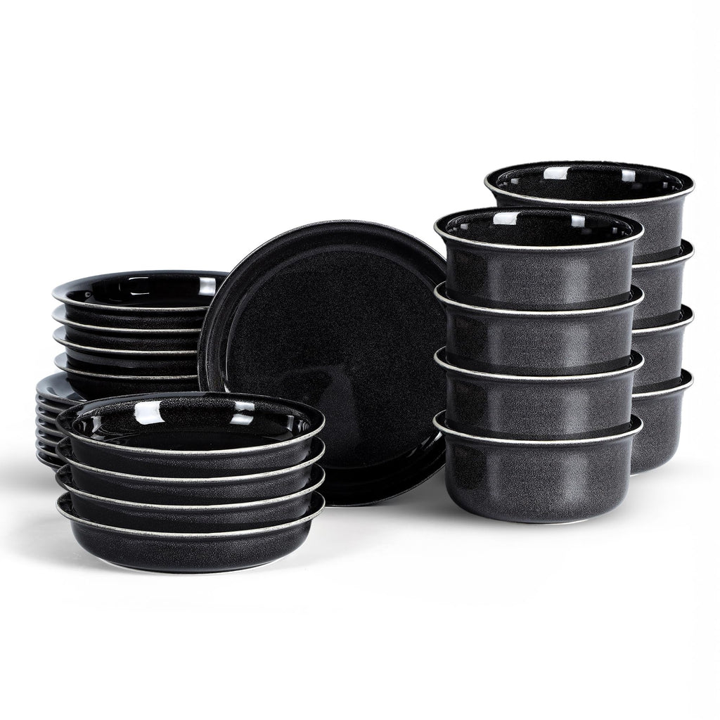 Stone Lain Slate 12-Piece Dinnerware Set Stoneware, Plates and Bowls Set, Dishwasher and Microwave Safe, Dish Set for 4, White