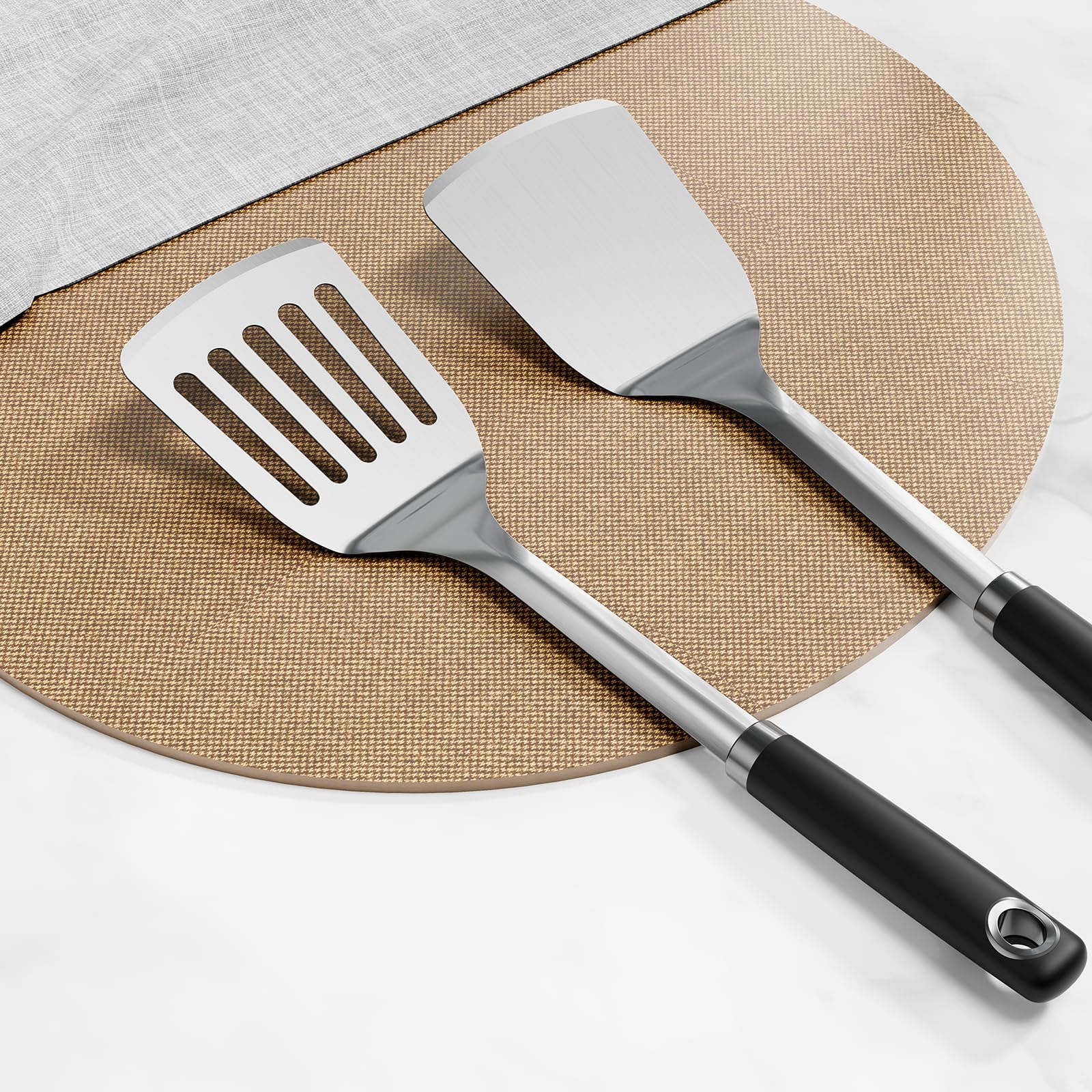 Stainless Steel Spatula Set, 1PC Heavy Duty Turner/Metal Spatula, High Heat Resistant Kitchen Cooking Utensils, Ideal Cookware for Frying Steak, Fish, Eggs or Pancakes