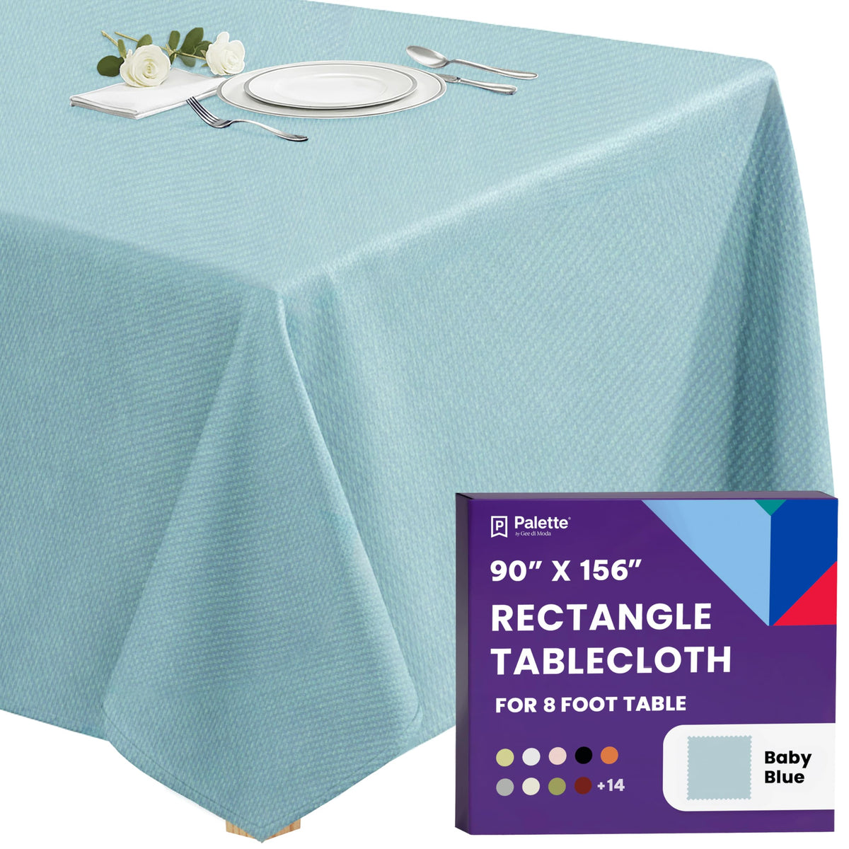 Gee Di Moda Rectangle Tablecloth - 90 x 156 Inch Chocolate Table Cloth for 8 Foot Tables with Floor-Length Drop - Heavy Duty Washable Fabric for Holiday Party, Dinner, Weddings & Baby Shower