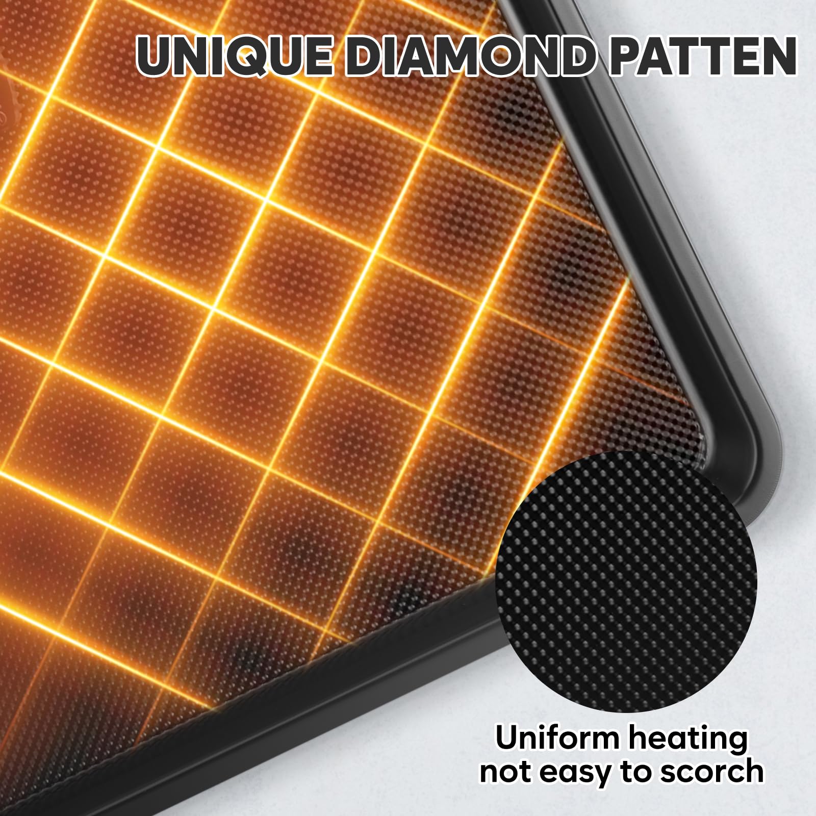 Half Sheet Pan 17.3” x 13.1”, Cookie Sheets for Baking 0.8mm Thick Non Stick Baking Sheets for Oven Heavy Duty Baking Trays