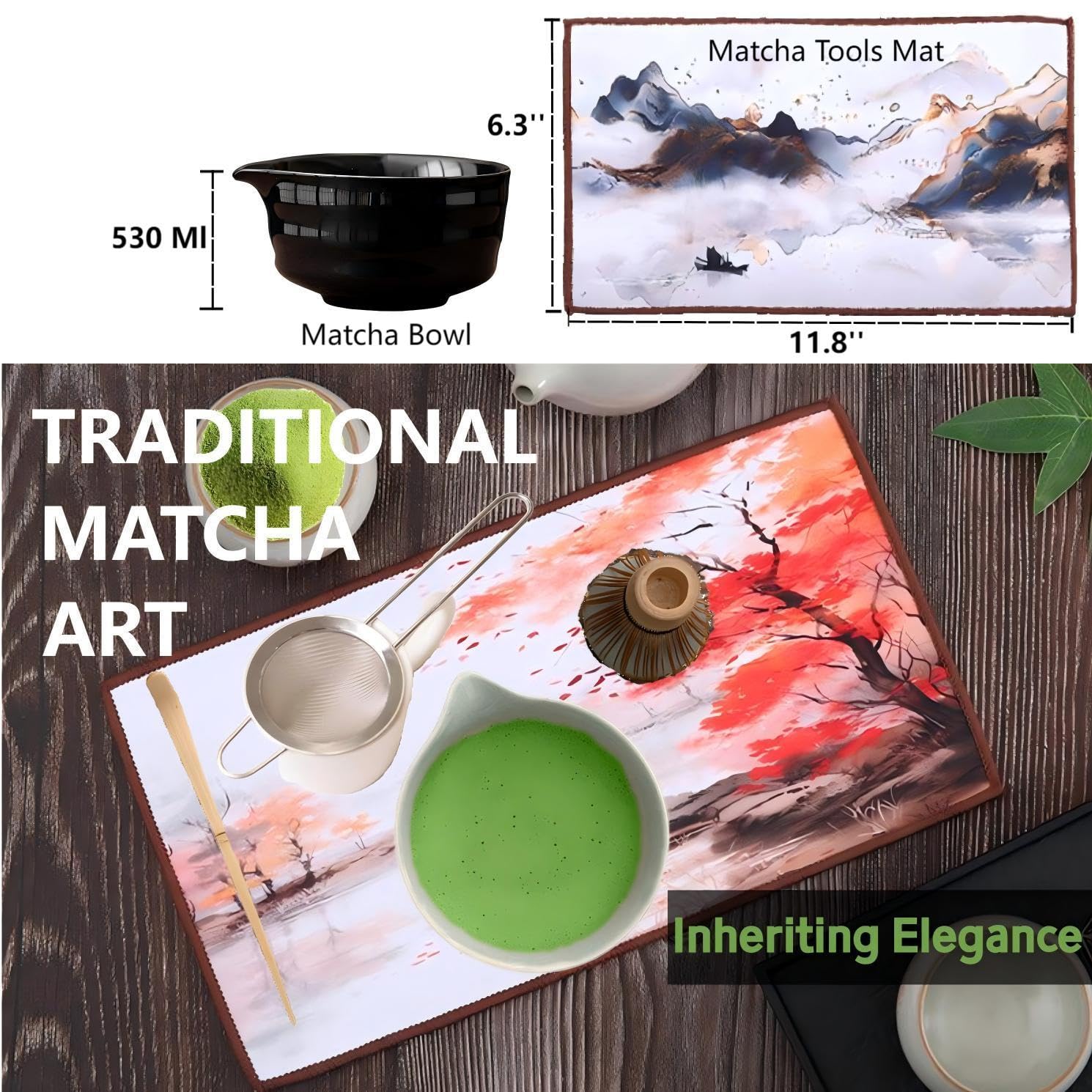 Matcha Tools ，Matcha Whisk Holder， Matcha Chasen Whisk Stand ，Ceramic Holder ，Matcha Bowl ，Traditional Japanese Tea Ceremony Starter (Bamboo whisk)