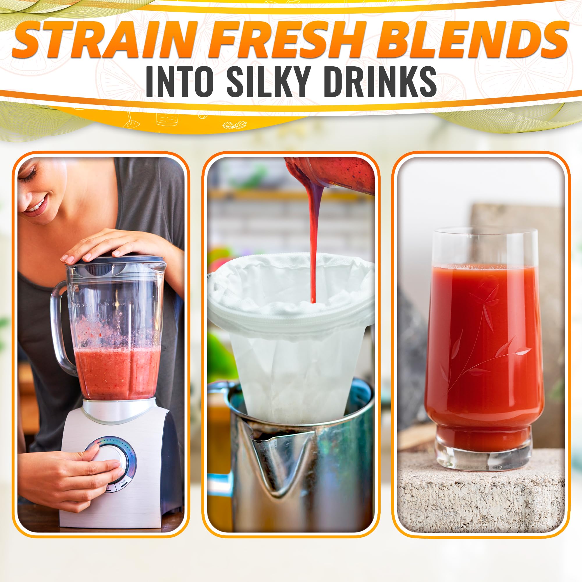 5.3 In Thai Tea Strainer, Fine Mesh Cloth, Stainless Steel Handle