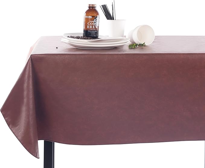 Yourtablecloth Heavy Duty Vinyl Rectangle or Square Tablecloth – 6 Gauge Heavy Duty Tablecloth – Flannel Backed – Wipeable Tablecloth 52 x 90 Navy