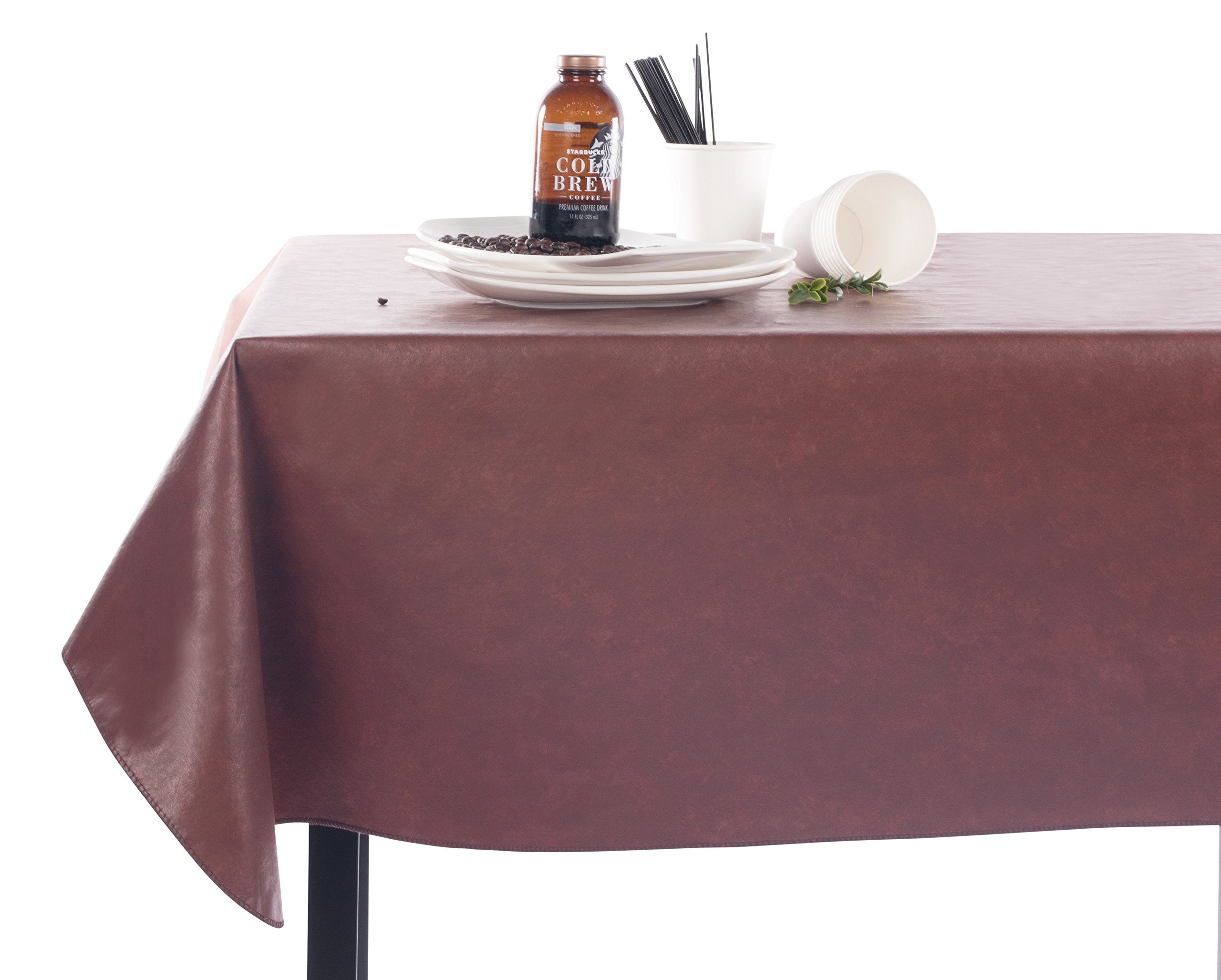 Yourtablecloth Heavy Duty Vinyl Rectangle or Square Tablecloth – 6 Gauge Heavy Duty Tablecloth – Flannel Backed – Wipeable Tablecloth with Vivid Colors & Many Sizes 52 x 70 Black