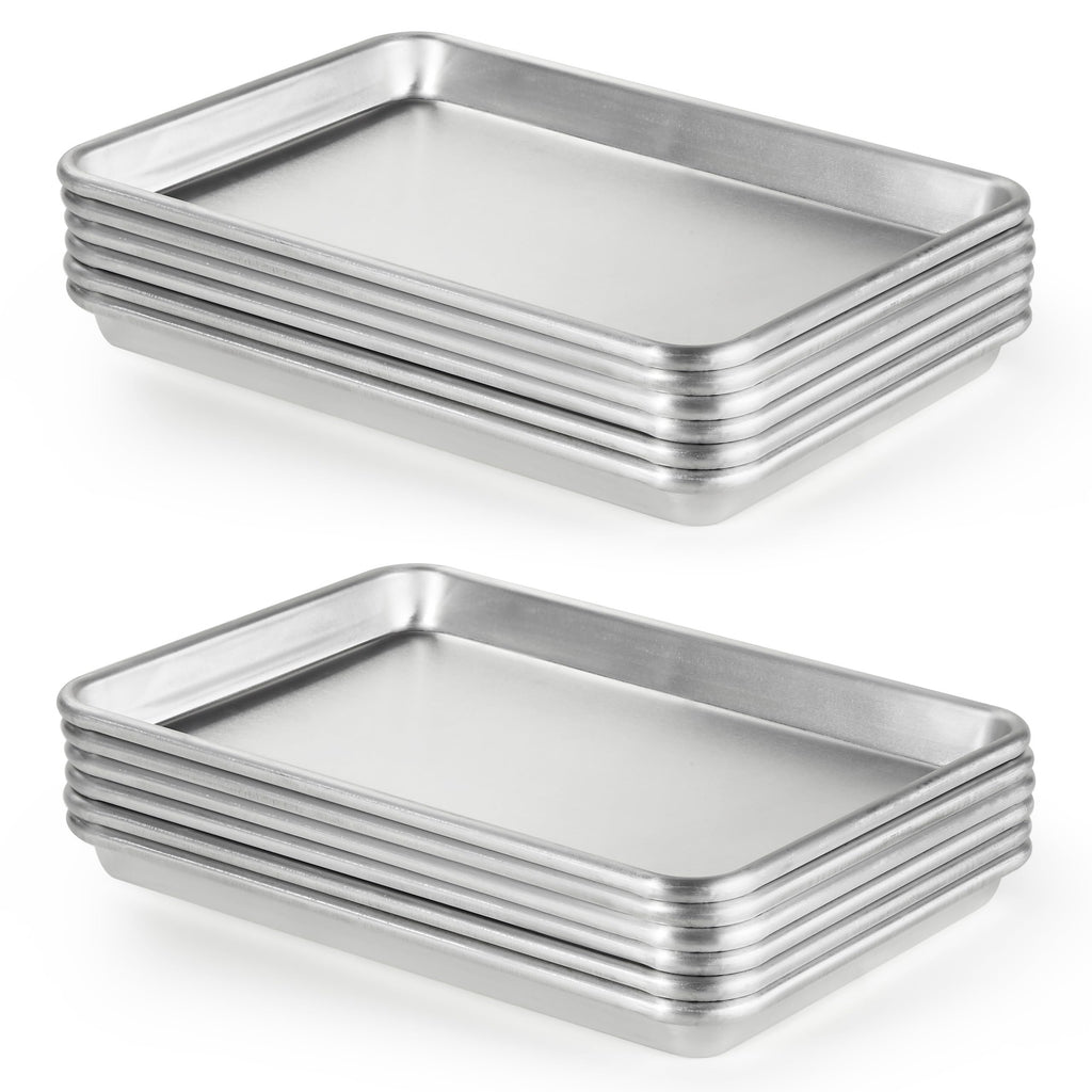 CURTA 12 Pack Aluminum Sheet Pan, NSF Listed Half Size 18 x 13 inch Commercial Bakery Cake Bun Pan, Baking Tray
