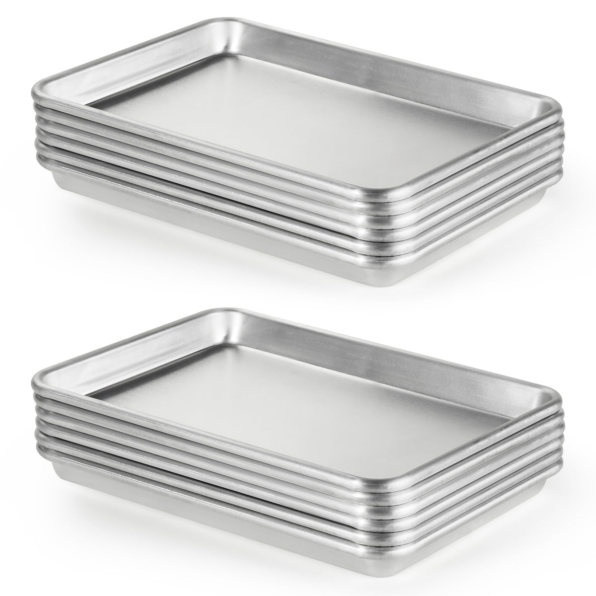 CURTA 12 Pack Aluminum Sheet Pan, NSF Listed Half Size 18 x 13 inch Commercial Bakery Cake Bun Pan, Baking Tray