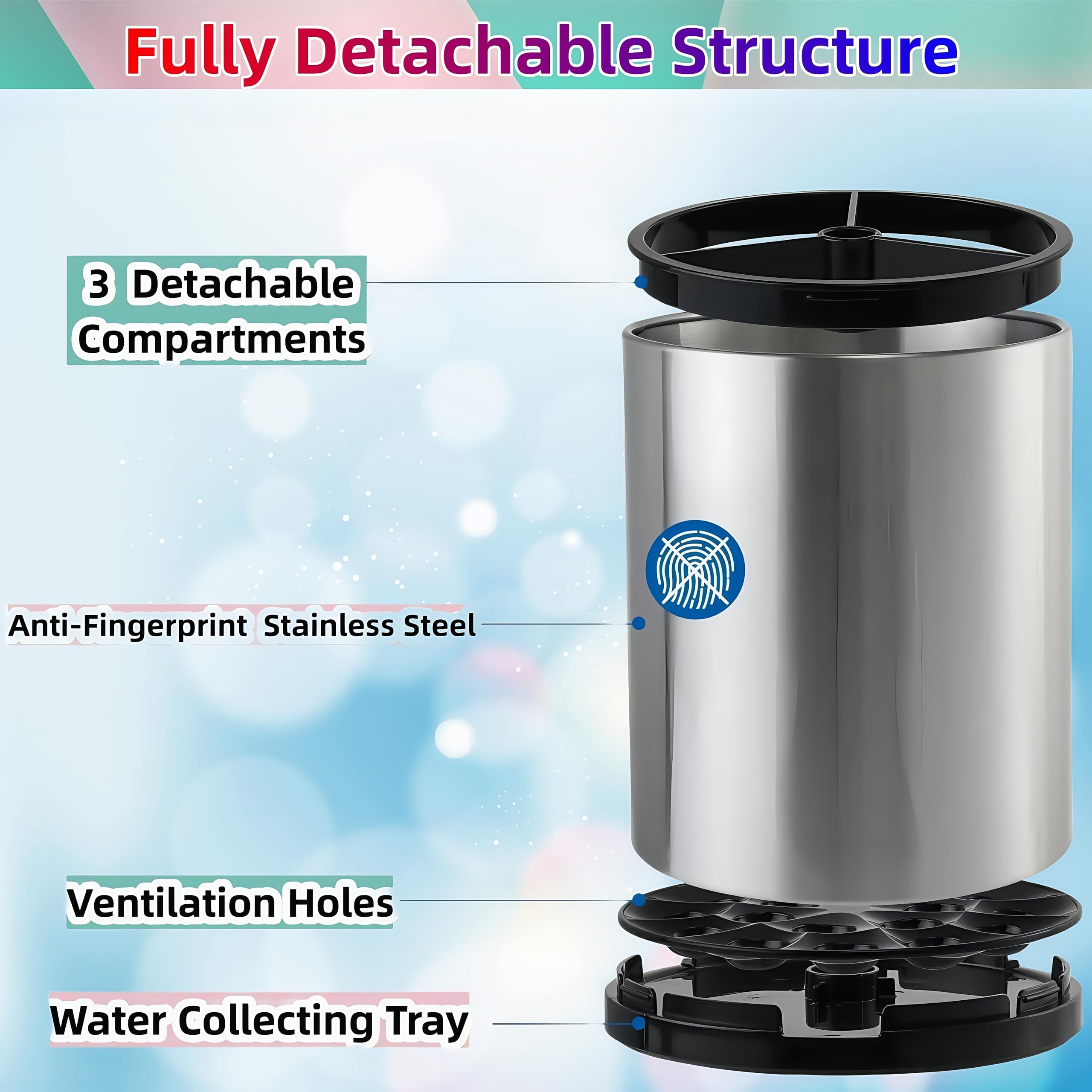 Utensil Holder,Large 360°Rotating Kitchen Utensil Holder For Counter