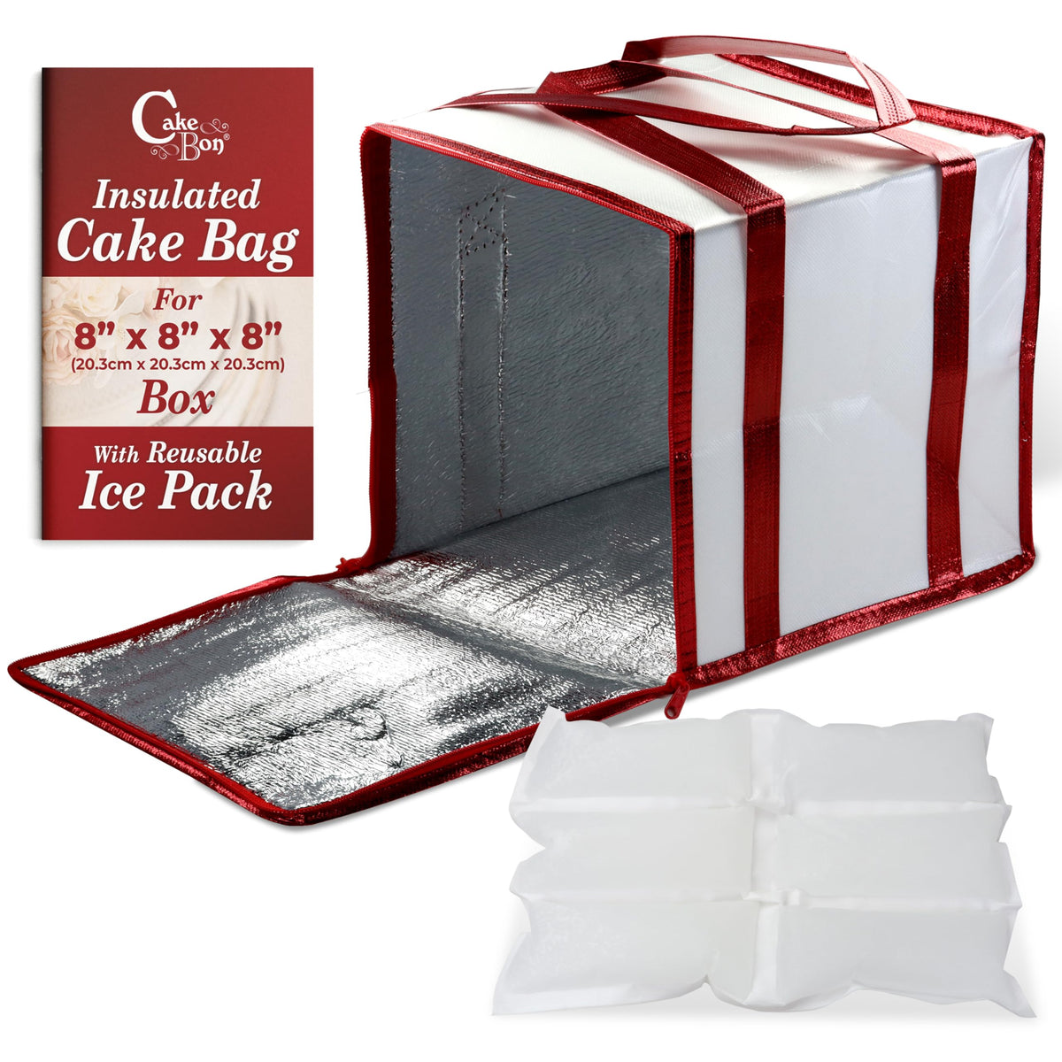 Cakebon 12" Insulated Cake Bag with Ice Pack Cooler Carrier 1Pack