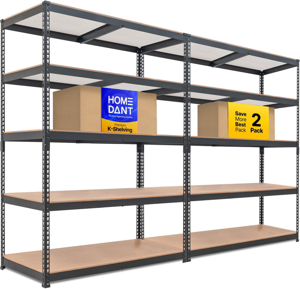 HOMEDANT White 28" W 5 Tier Storage Shelves Garage Shelving Unit Metal