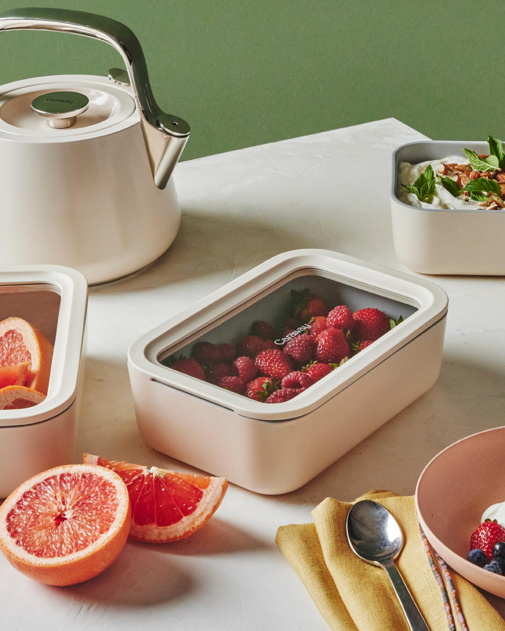 Caraway 6-Piece Glass Food Storage Set with Lids