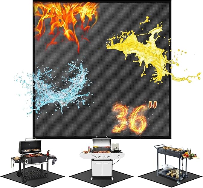 60 ×52 Inch Under Grill Mats for Outdoor Grill & Grill Mat for Under BBQ