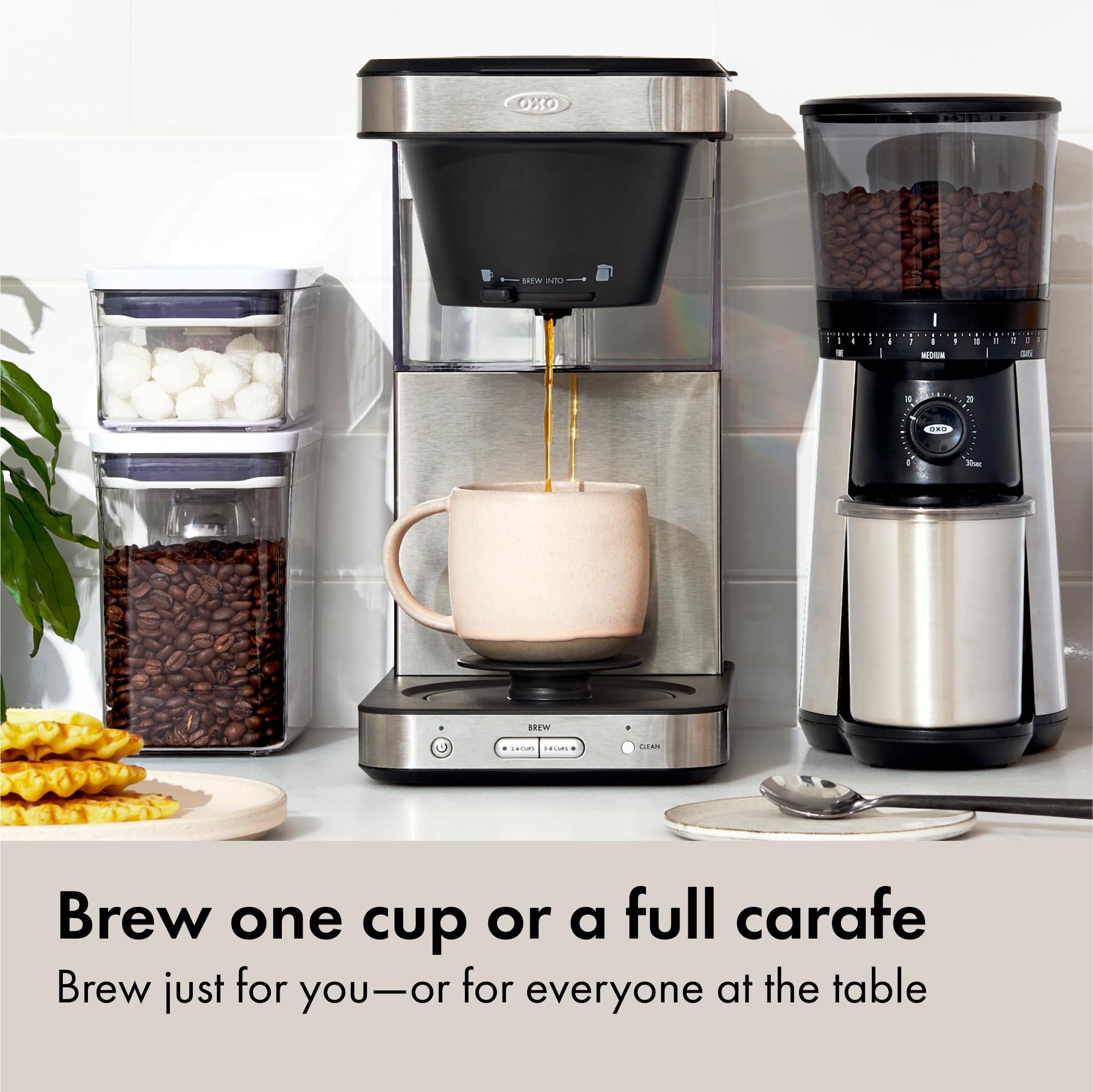 OXO Brew 8-Cup Coffee Maker - Single-Serve, Thermal Carafe, Stainless Steel