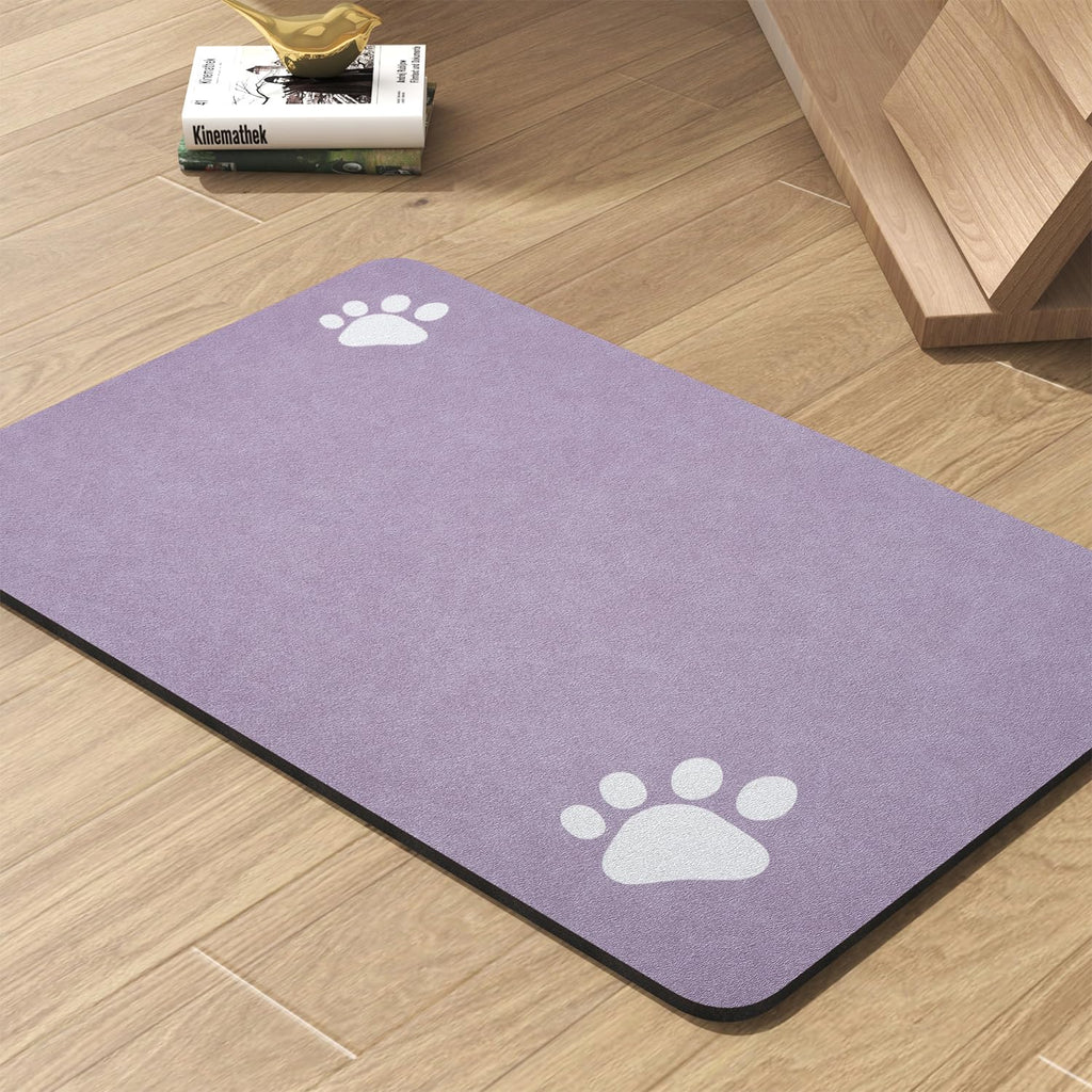 PADOOR Pet Feeding Mat-Absorbent Dog Mat for Food and Water Bowl-No Stains Quick Dry Water Dispenser Mat-Dog Accessories Pet Supplies-Bowl for Messy Drinkers（Darkgrey,17"x28"）