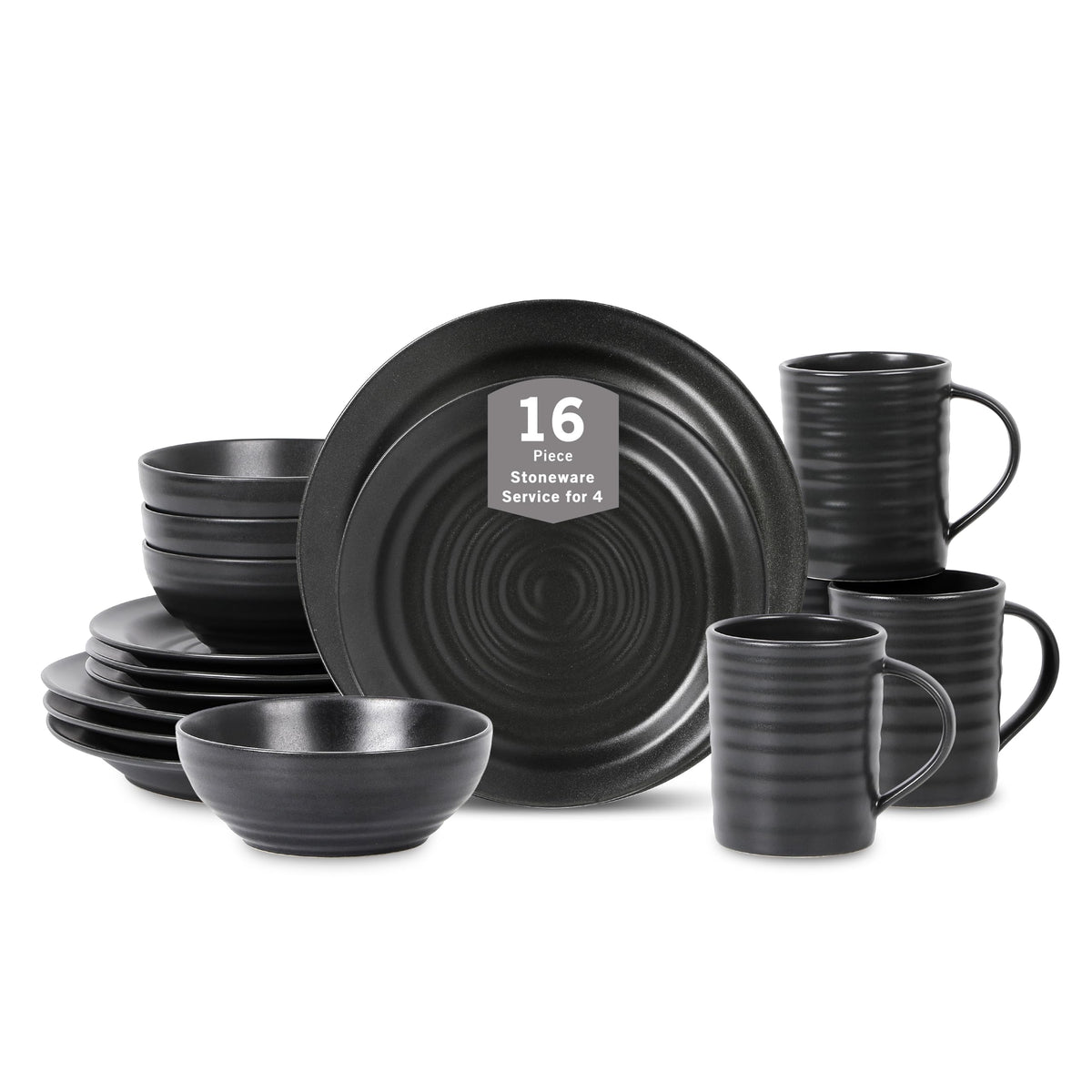 Stone Lain Orbit 4-Piece Pasta Bowl Set Stoneware, Beige
