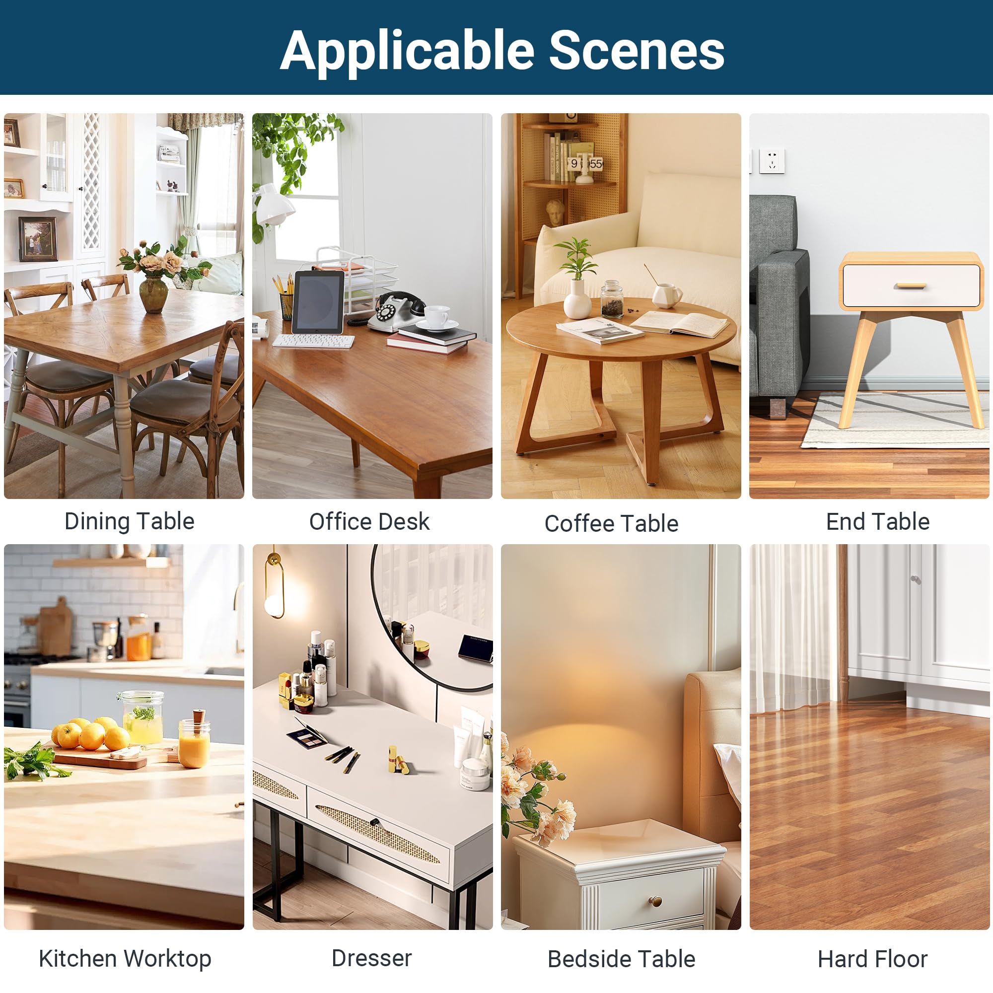 NAP2WELL Clear Table Cover Protector 40 x 80 Inch, 1.5mm Plastic Desk Mat