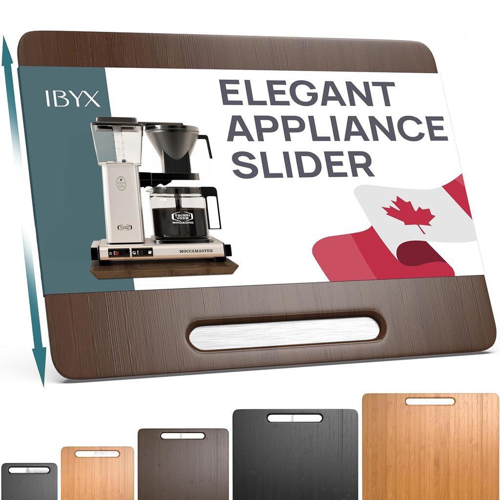 Ibyx Appliance Slider, Sliding Tray for Coffee Maker, 7.5x14.5 in, Brown