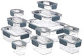 Amazon Basics Tritan Plastic Food Storage Containers with Airtight Locking Lids, 11 Containers, Clear, 22-Piece Set