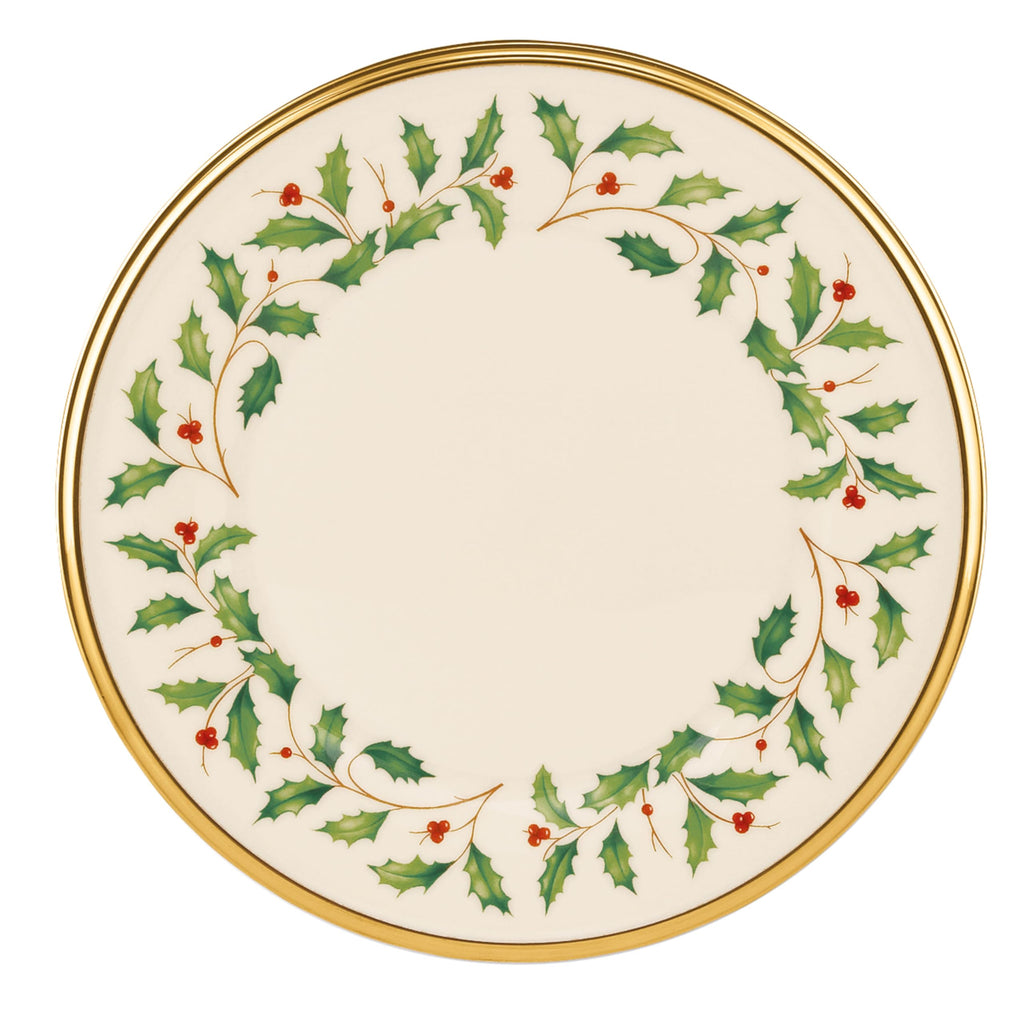 Lenox 897083 Holiday Dinnerware Salad Plates, Set of 4, Red & Green, Christmas, Hosting