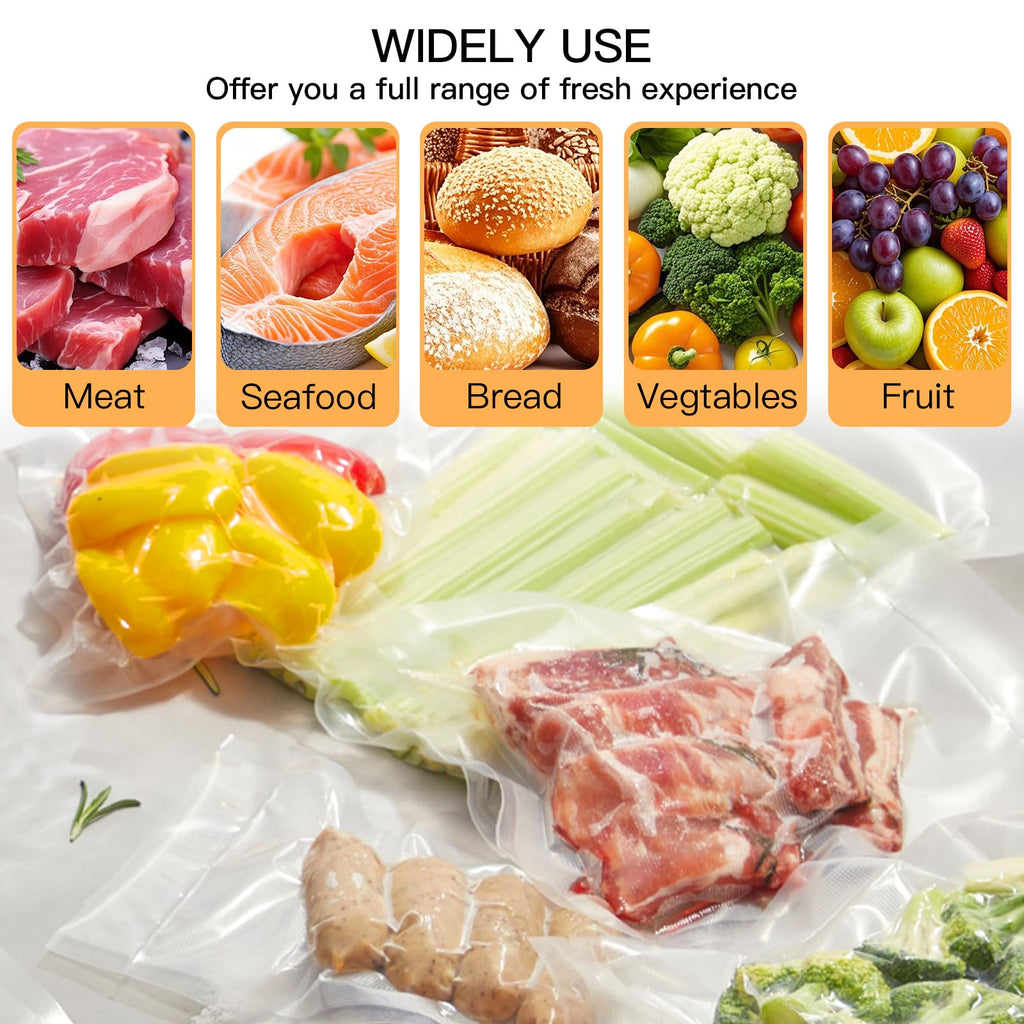 MEGAWISE Vacuum Sealer Bags (11''x 14''-100pcs) for Food Freshness Preservation, BPA Free Vacuum Storage Bags for Food or Sous Vide, Seal a Meal,Double-Sided Texture, Double Lock Freshness (100 count)