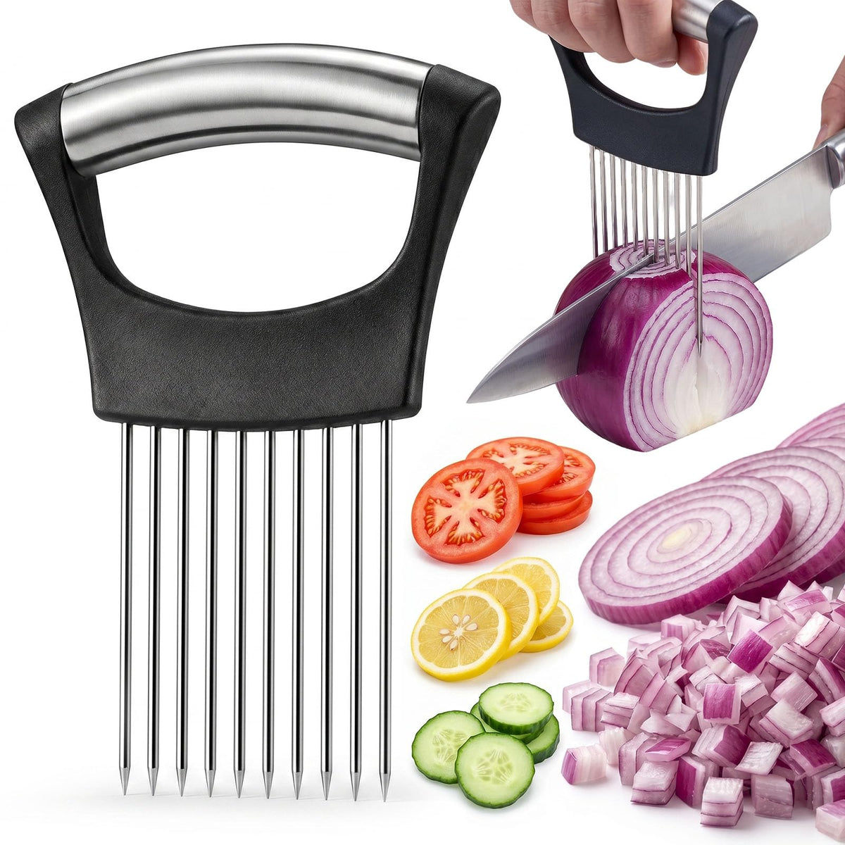 JAYVAR Onion Holder for Slicing, 304 Stainless Steel