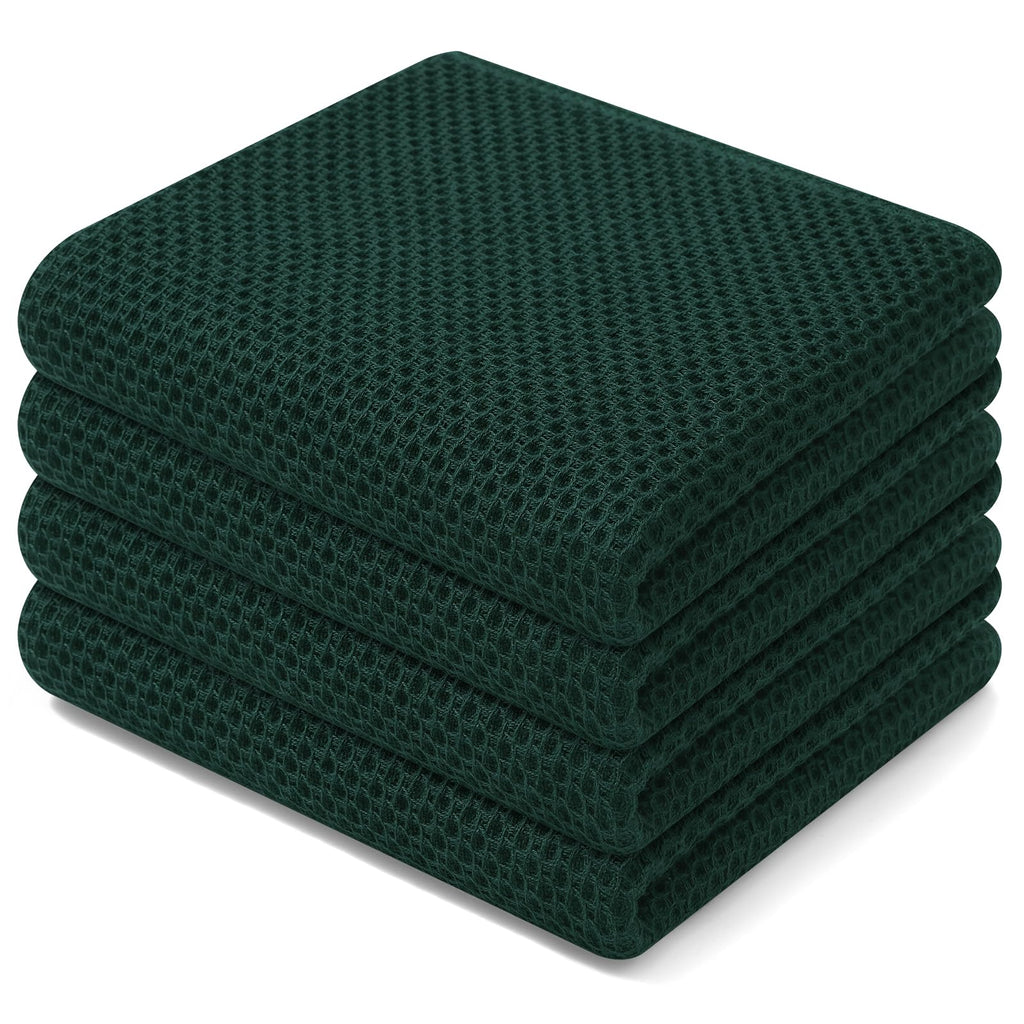 Homaxy 100% Cotton Waffle Weave Kitchen Dish Cloths, Ultra Soft Absorbent Quick Drying Dish Towels, 12 x 12 Inches — 12 x 12 - 12 Pack — 13 X 28 - 4 Pack