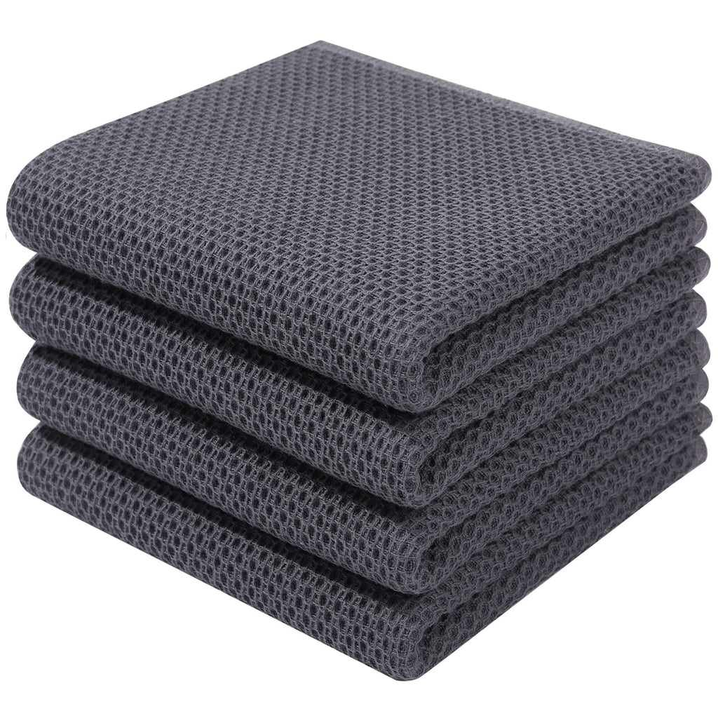 Homaxy 100% Cotton Waffle Weave Kitchen Dish Towels 4-Pack, Multicolor