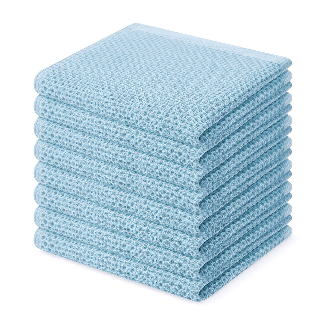 Homaxy 100% Cotton Waffle Weave Kitchen Dish Cloths, Ultra Soft Absorbent Quick Drying Dish Towels, 12 x 12 Inches — 12 x 12 - 12 Pack — 12 X 12 - 8 Pack