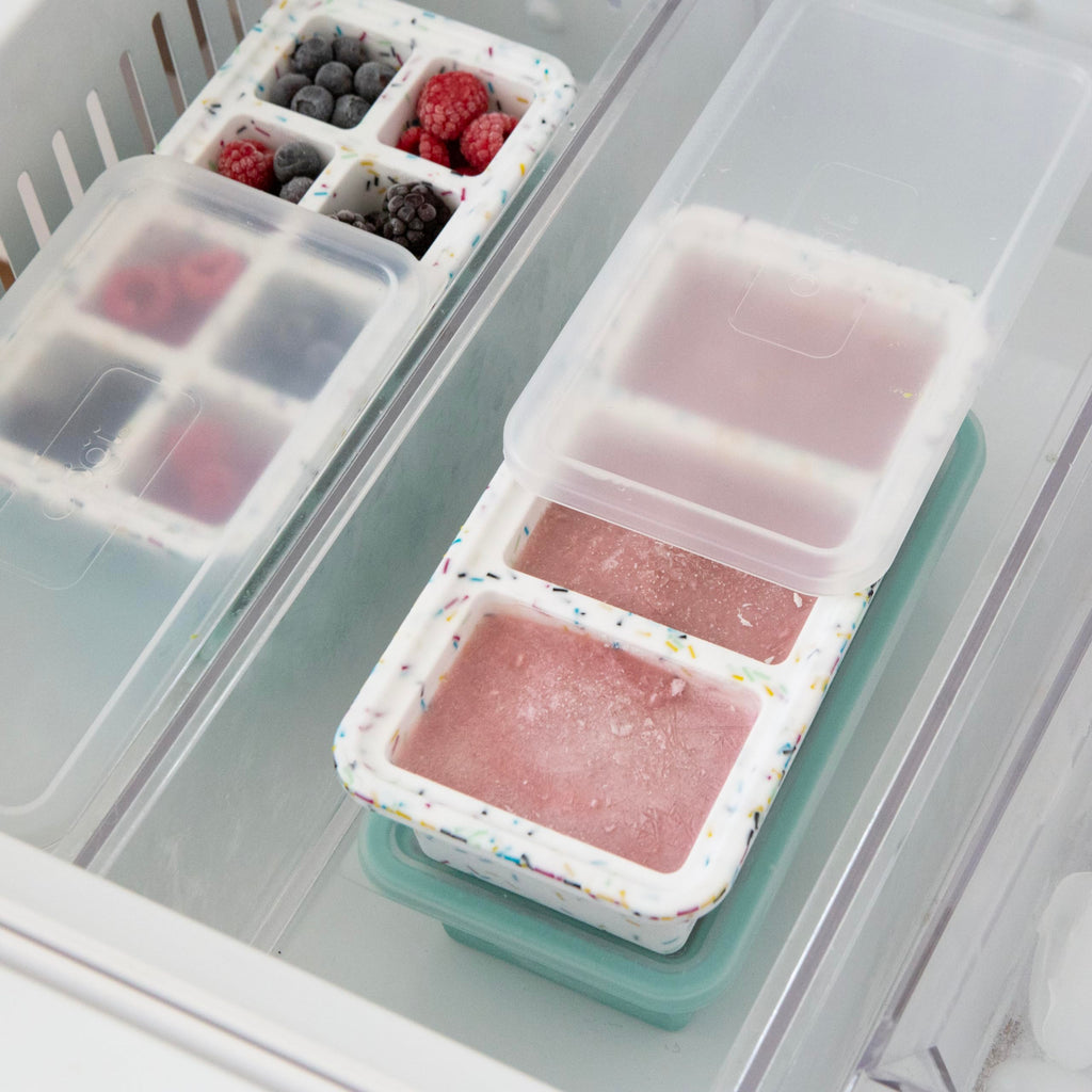 OGGI Prep & Portion Silicone Freezer Trays with Lid - Freezer Molds for Food, Ice Cube Tray, Food Prep Containers, Freezer Storage Containers, for Soup, Smoothie Cubes, Broth, Leftovers - 2 Cup x2