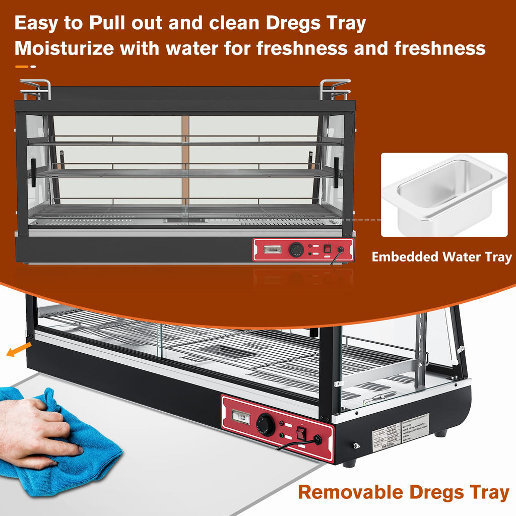 Whalefall 3-Tier Food Warmer with top Holder,tri-Color Lighting