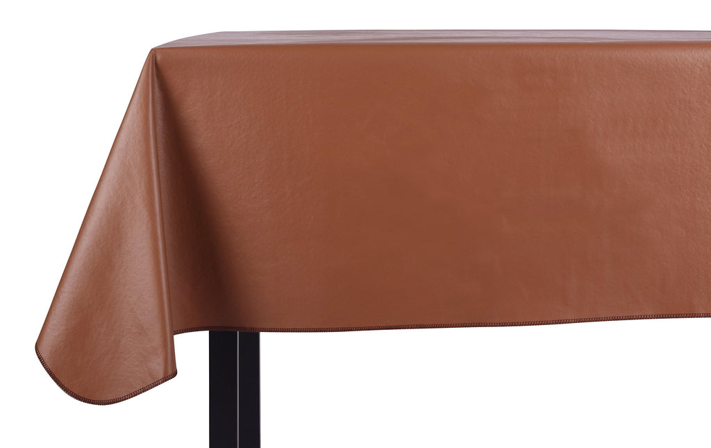 Yourtablecloth Heavy Duty Vinyl Rectangle or Square Tablecloth – 6 Gauge Heavy Duty Tablecloth – Flannel Backed – Wipeable Tablecloth with Vivid Colors & Many Sizes 52 x 108 Terra