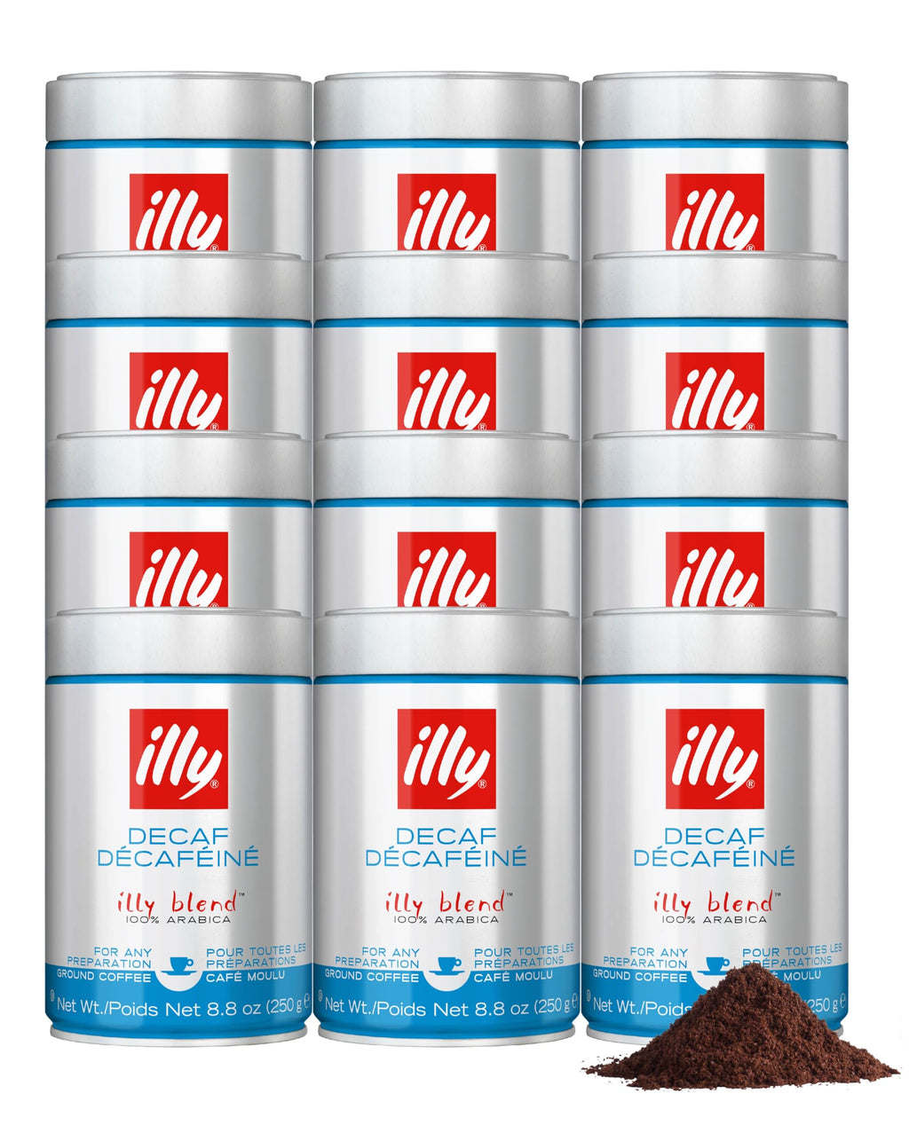 illy Intenso Ground Espresso Coffee, Intense, Robust and Full Flavored With Notes of Deep Cocoa, 100% Arabica Coffee, No Preservatives