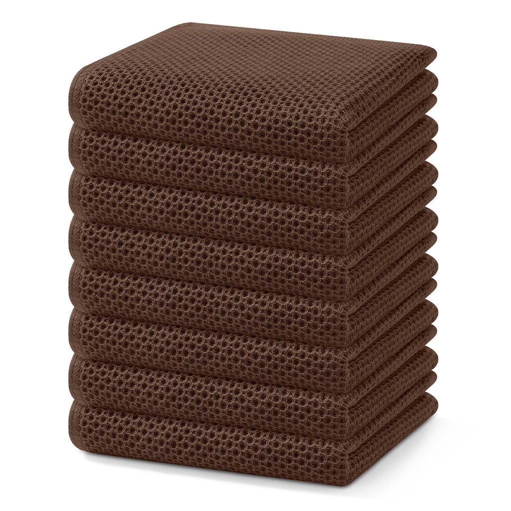 Homaxy 100% Cotton Waffle Weave Kitchen Dish Cloths, Ultra Soft Absorbent Quick Drying Dish Towels, 12 x 12 Inches — 12 x 12 - 12 Pack — 13 X 28 - 8 Pack