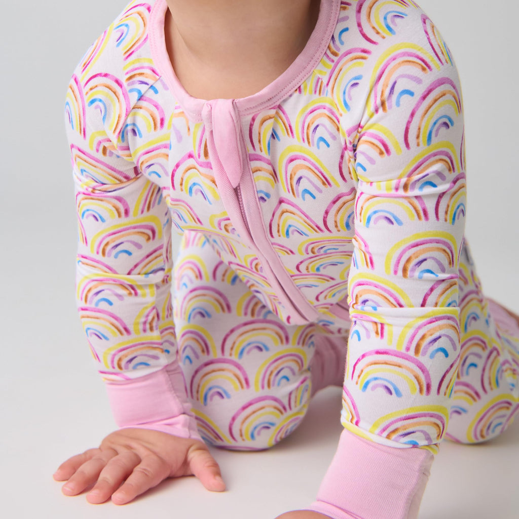 Little Sleepies Baby Pajamas, Pastel Rainbows, 6-12M