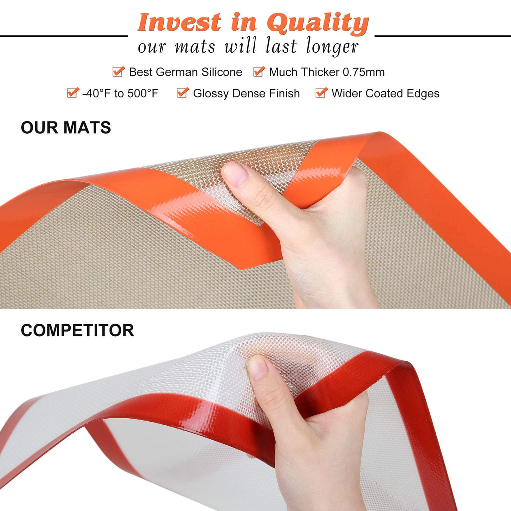 MMmat Best German Silicone Baking Mat, Half Sheet Baking Mat for Oven