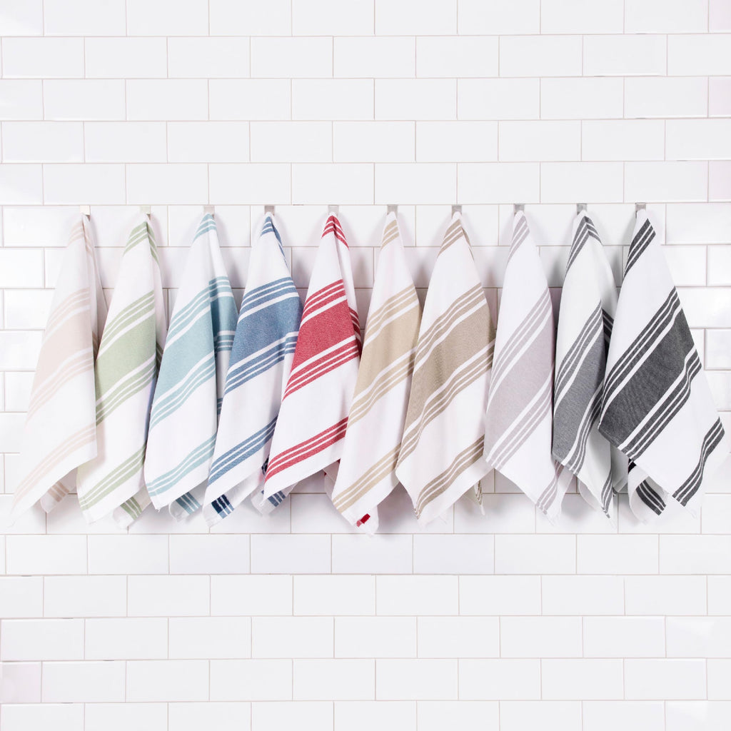 All-Clad Dual-Purpose Kitchen Towels: Highly Absorbent - 100% Cotton, 17"x30" Dish Towels for Cleaning & Drying Dishes & Glassware, 3-Pack, Titanium