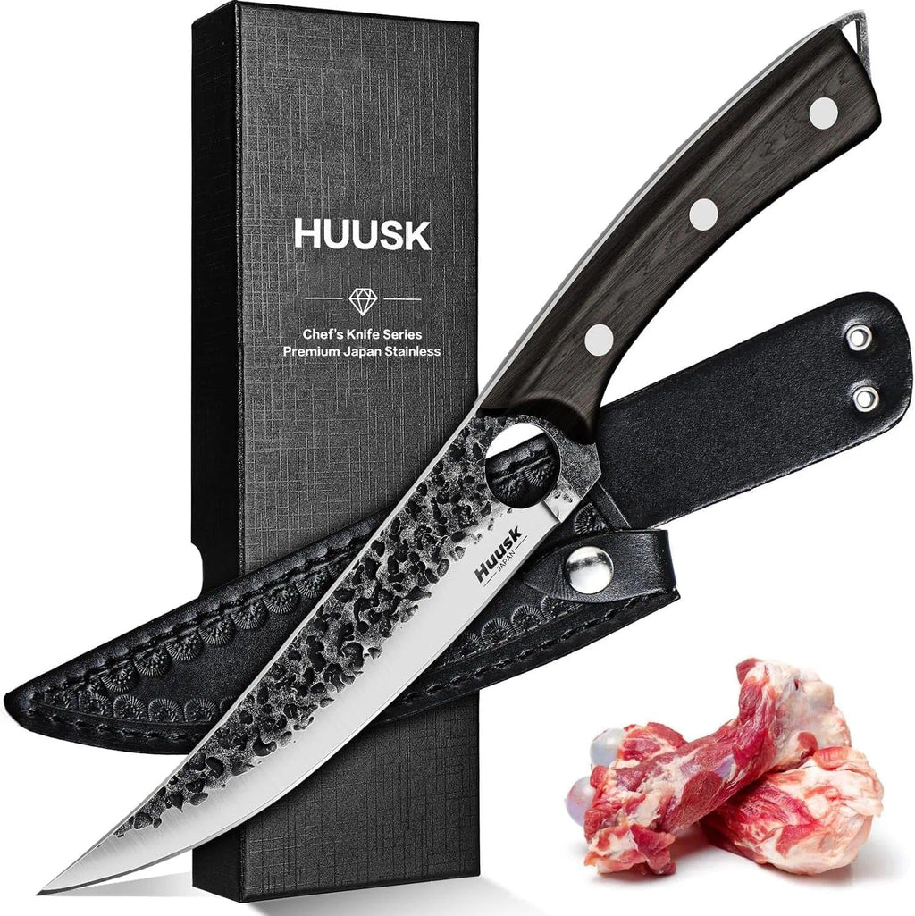 Huusk Viking Boning Knife 6 inch, Japanese Boning Knives for Meat Cutting