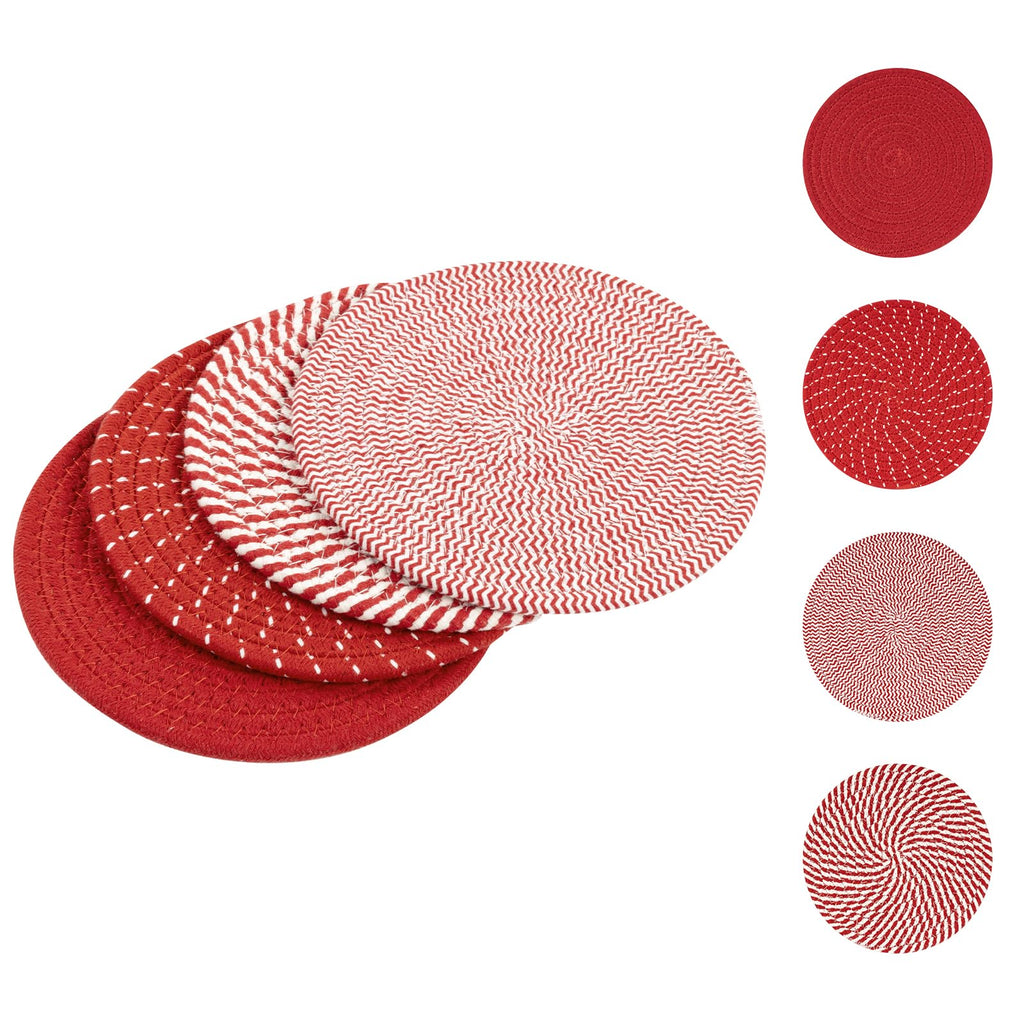 SHACOS 8 Inches Trivets for Hot Dishes, 4 Pieces Cotton Trivets Mats