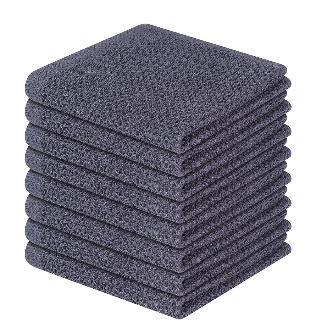 Homaxy 100% Cotton Waffle Weave Kitchen Dish Cloths, Ultra Soft Absorbent Quick Drying Dish Towels, 12 x 12 Inches — 12 x 12 - 12 Pack — 12 X 12 - 8 Pack