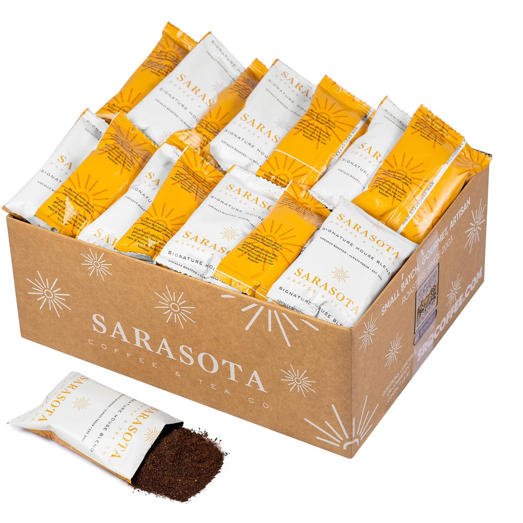 Coffee Packets Sampler – Coffee Variety Pack Ground Coffee Gift Set, Medium Dark & Flavored Roast, Low Acid Gourmet Pre-Measured Packs for 12-Cup Brewers, 2oz Individual Bags